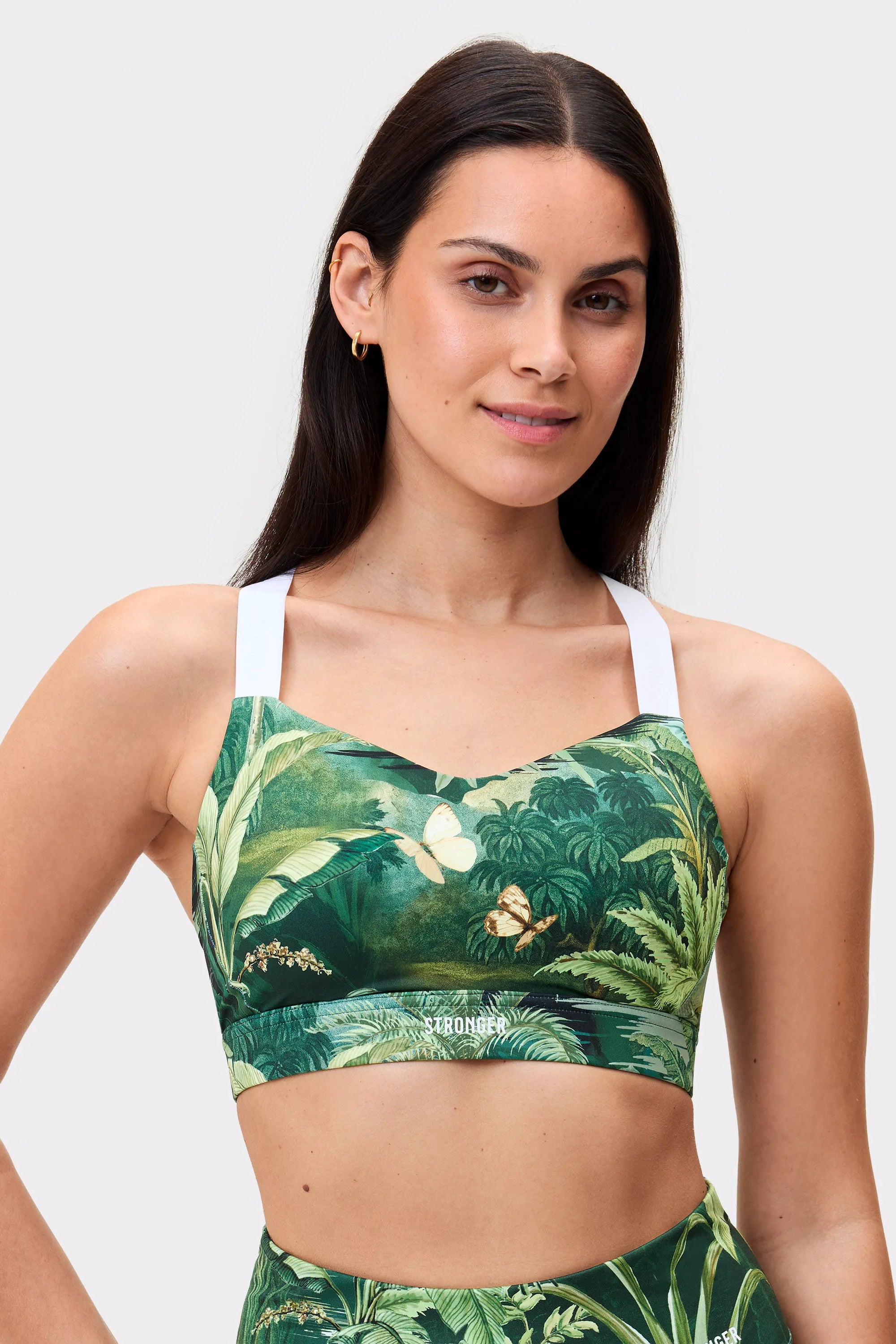 Sports Bra Tropical Leaves Print