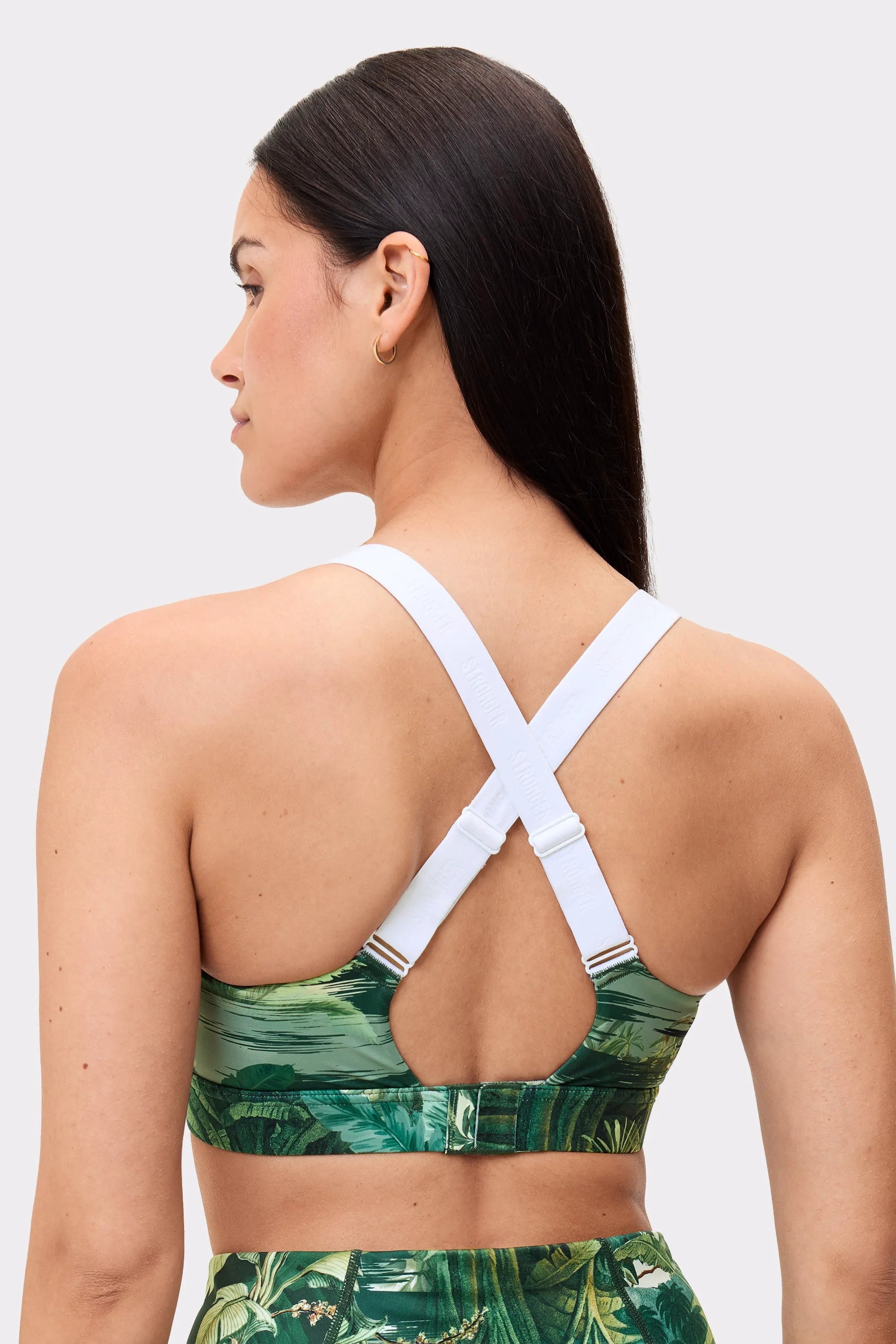 Sports Bra Tropical Leaves Print