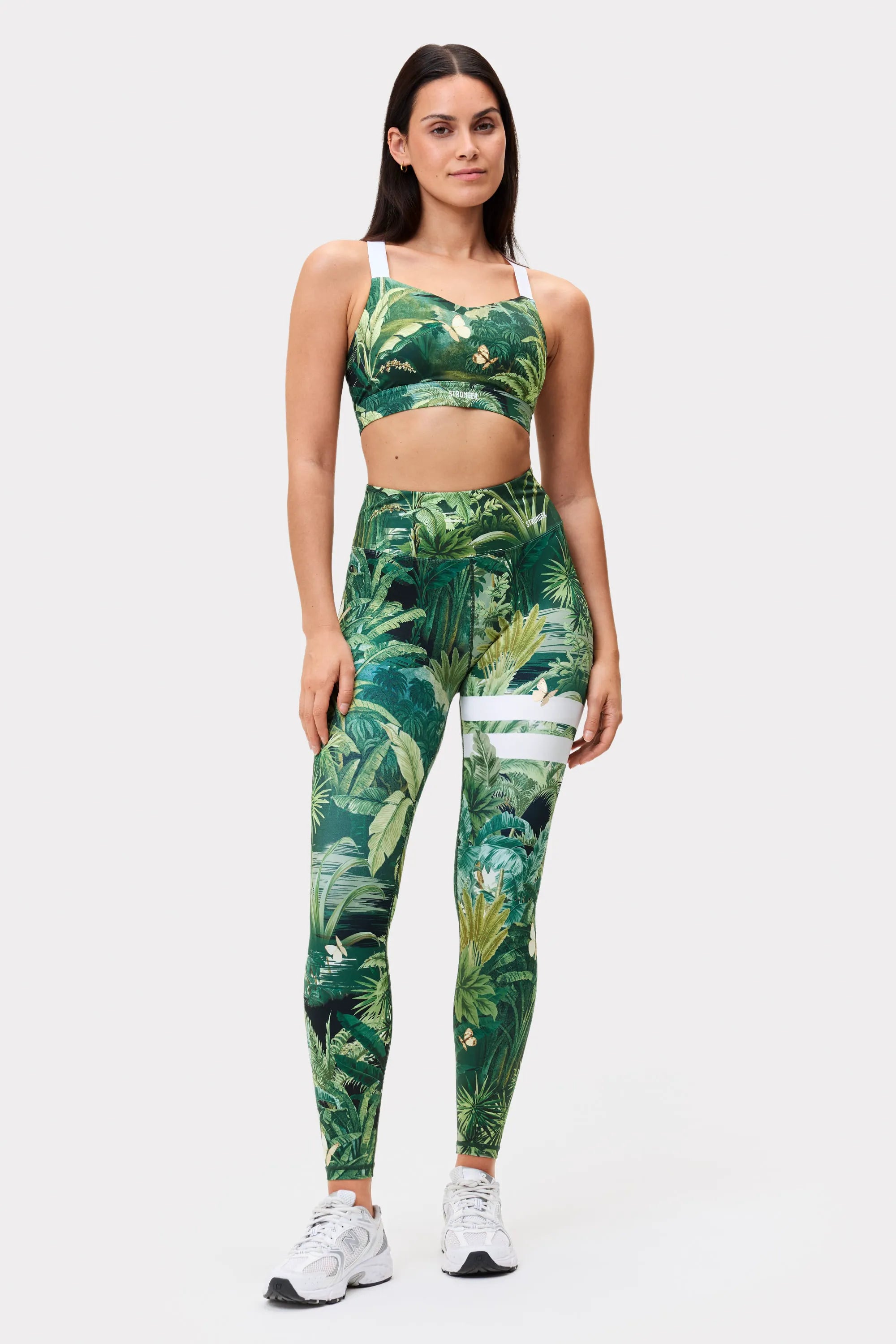 Sports Bra Tropical Leaves Print